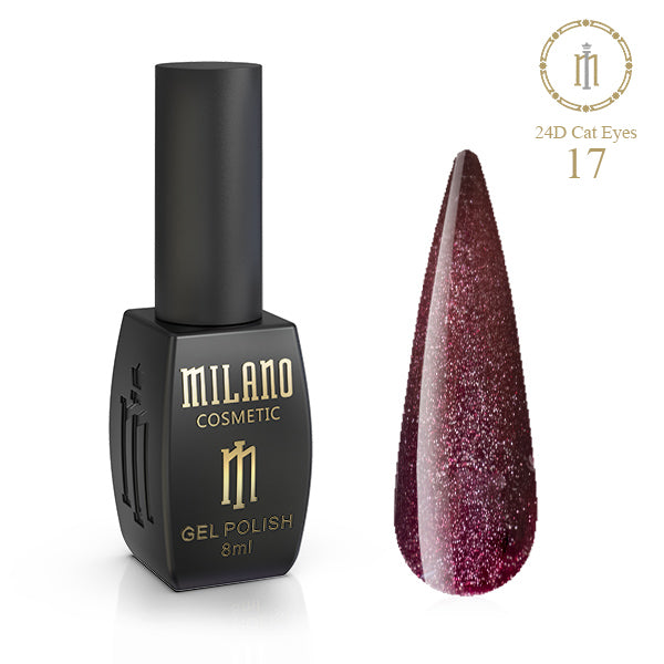 Gél lak na nechty 24D Cat Eyes č. 17 Milano Cosmetic