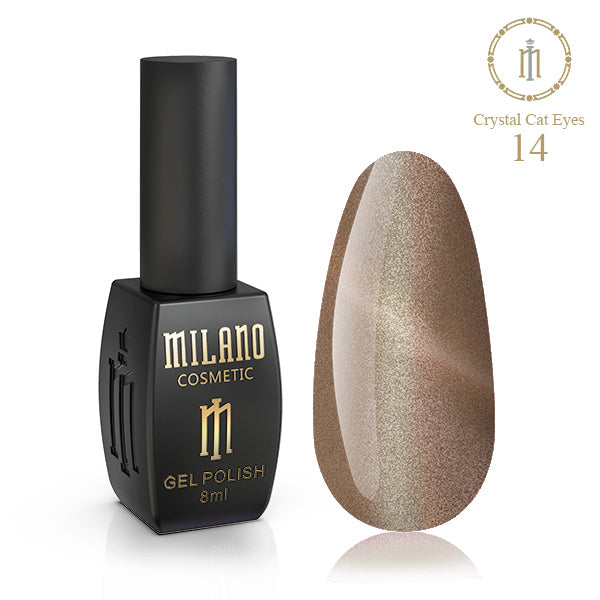 Gél lak na nechty Crystal Cat Eyes č. 14 Milano Cosmetic